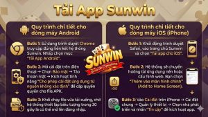 Bảng hướng dẫn chi tiết các bước tải ứng dụng Sunwin cho hệ điều hành Android và iOS
