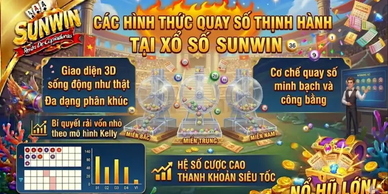 Các hình thức quay số thịnh hành tại xổ số Sunwin