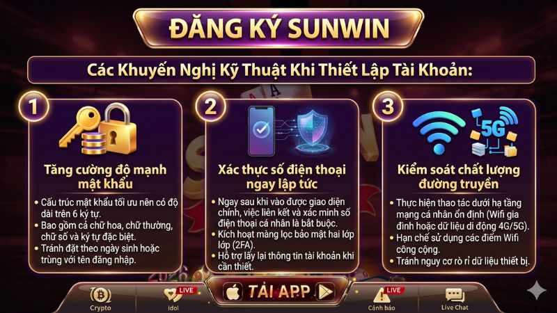 Các Khuyến Nghị Kỹ Thuật Khi Thiết Lập Tài Khoản