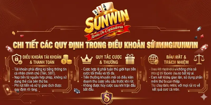 Chi tiết các quy định trong điều khoản sử dụng Sunwin